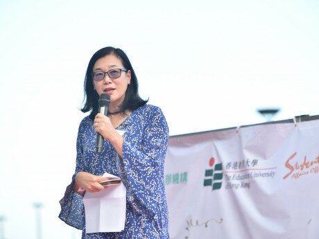 Ms Sarah Wong delivers remarks at the ceremony.