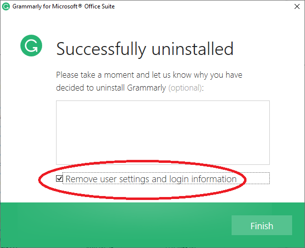 The image illustrate how to uninstall Grammarly