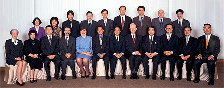 Council members attending a farewell dinner for Professor