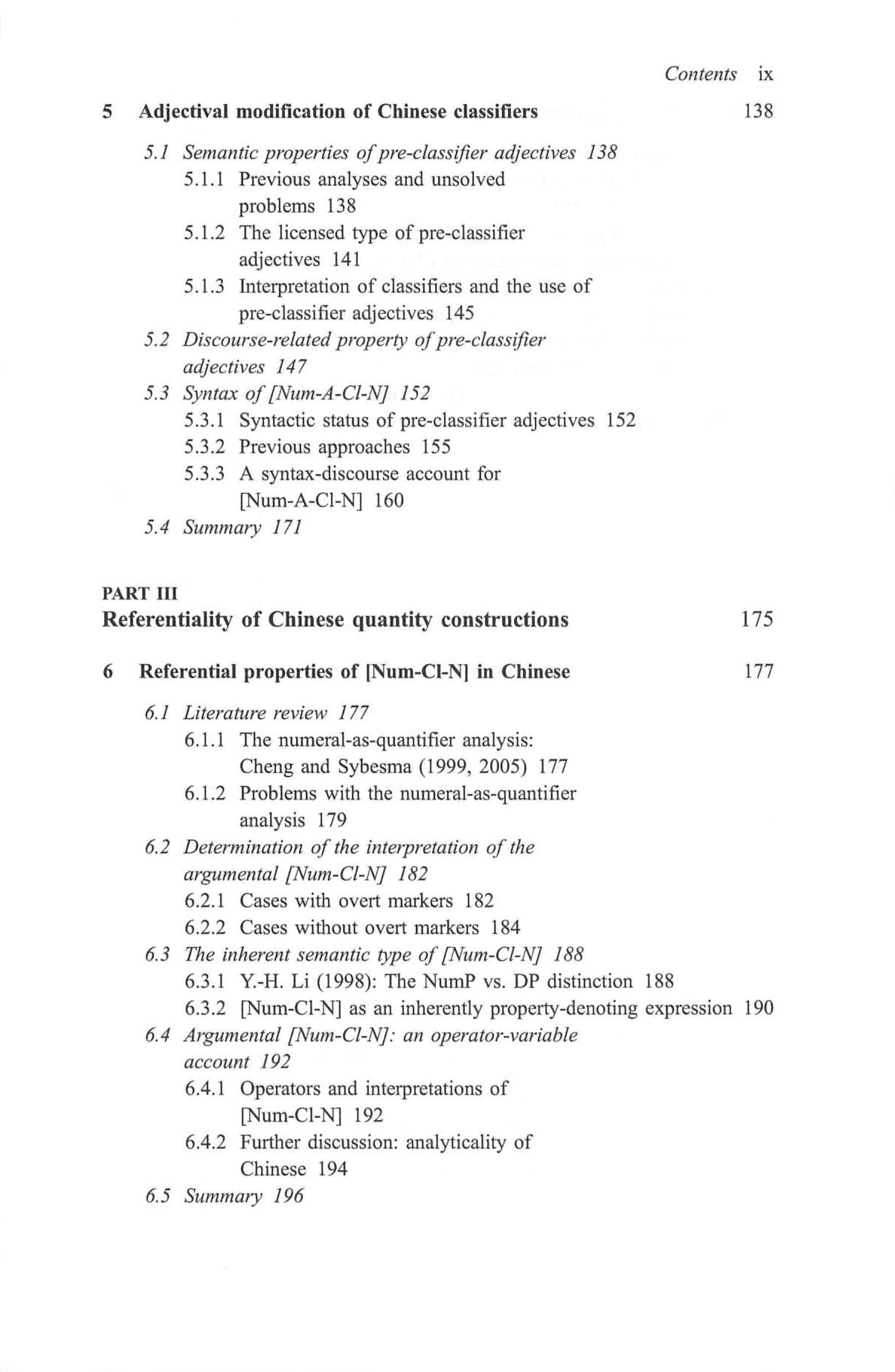 Partition and Quantity: Numeral Classifiers, Measurement, and Partitive Constructions in Mandarin Chinese
