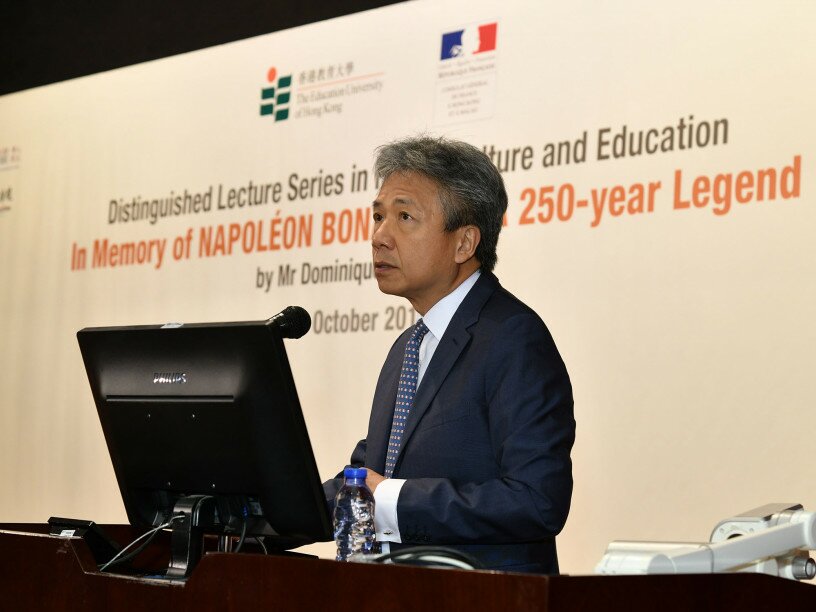 EdUHK President Professor Stephen Cheung Yan-leung says it is a great honour for EdUHK to welcome Mr de Villepin.