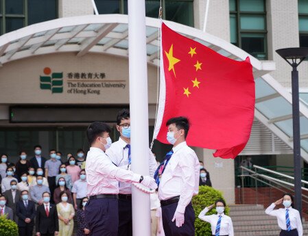 A flag raising team made up of students – most of whom are education majors – is formed to take up the national flag raising duty during the ceremony