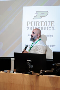 Professor David Purpura from Purdue University, delivers the third keynote speech