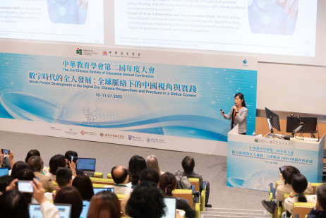 Professor May Cheng May-hung delivers a keynote speech