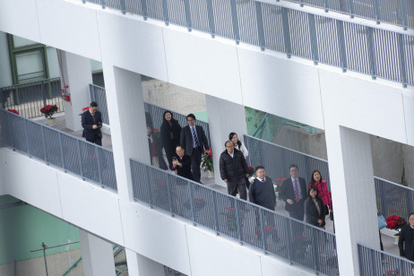 EdUHK faculty members and staff take a tour of the New Academic Building