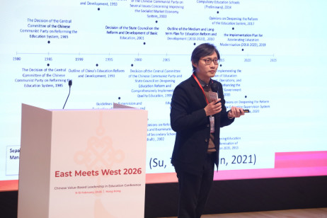 Dr Tsang Kwok-kuen, Assistant Professor at the Department of Education Policy and Leadership of EdUHK shares insights in the plenary session 