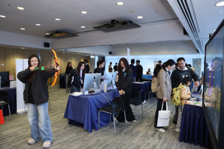 Exhibition booths showcase the latest IT technology for education