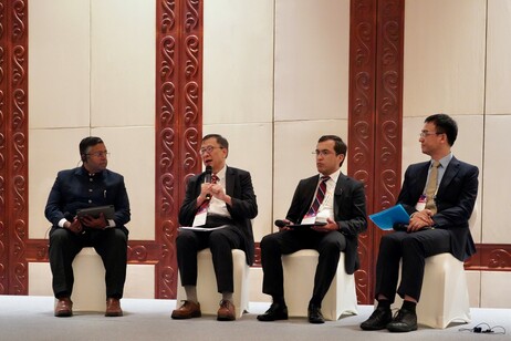 EdUHK President Professor John Lee Chi-Kin (2nd from left) speaks at the panel discussion on “Advancing Sustainability Through Regional Research Collaboration and Shared Resources”