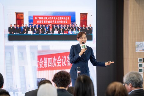 Ms Cally Kwong, Deputy to the 13th and 14th National People’s Congress, Executive President of the Association For Betterment of Hong Kong’s Entertainment Industry in Mainland China, and member of the HKSAR Government’s “Working Group on Patriotic Educati