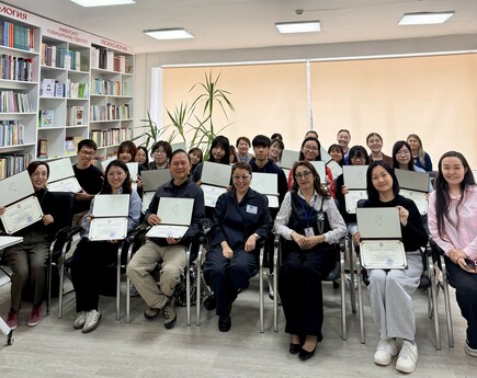 The delegation shares experiences with Karaganda Buketov University teachers and students     