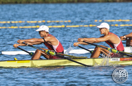 Lam San-tung (right), graduate of the Bachelor of Health Education (Honours), and Chan Tik-lun (left), student of the same programme win the bronze medal in Men’s Lightweight Double Sculls (Rowing) (Photo Source: Sportsroad) 