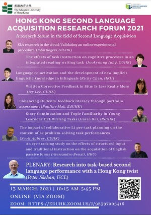 Hong Kong Second Language Acquisition Research Forum 2021
