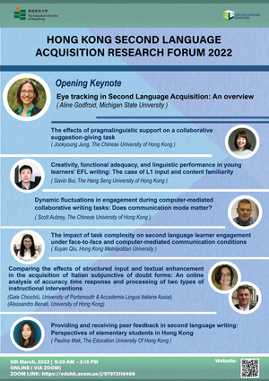 Hong Kong Second Language Acquisition Research Forum 2022 poster