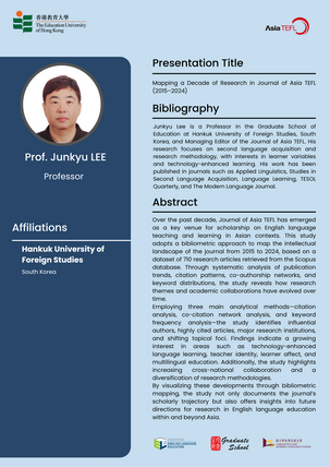 AsiaTEFL 2025: Meet Our Featured Speaker: Prof. Junkyu LEE