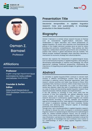 AsiaTEFL 2025: Decolonial Temporalities in Applied Linguistics Research: Care and Sustainability in Knowledge Production in the Global South(s)