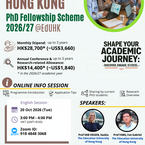 Hong Kong PhD Fellowship Scheme 2026/27 