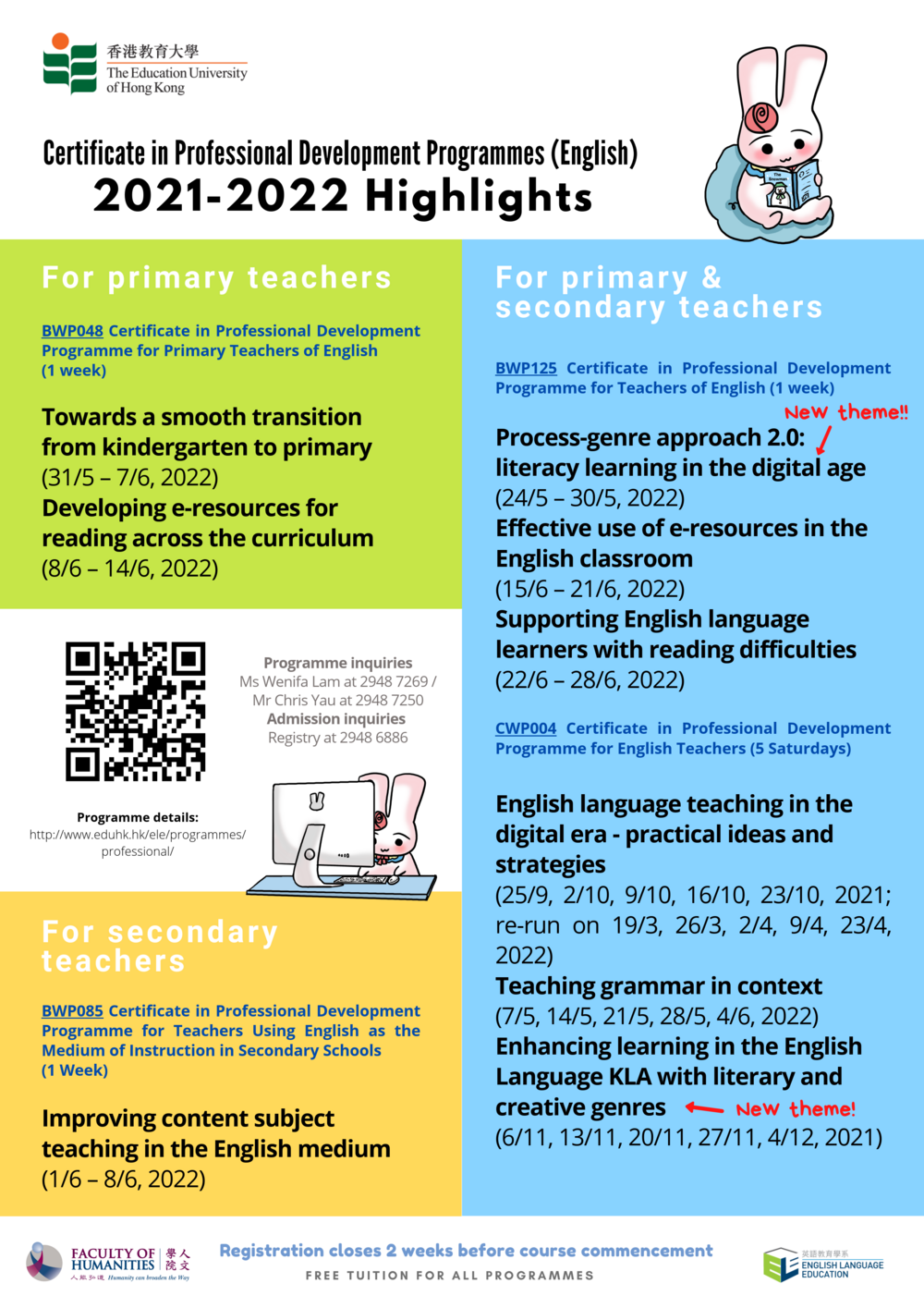 Professional Development Programmes 2021-2022poster