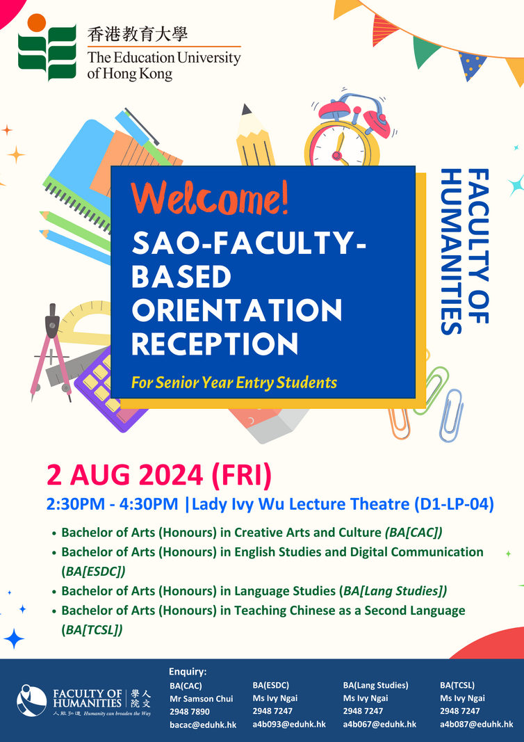 Faculty-based Orientation for Senior Year Entry Students