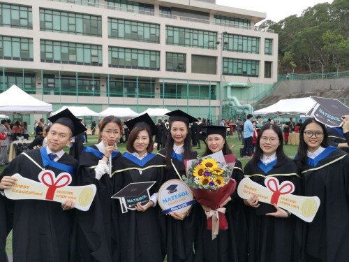 Eugene (Leftmost) took group photo with fellow classmates on the day of Congregation. 