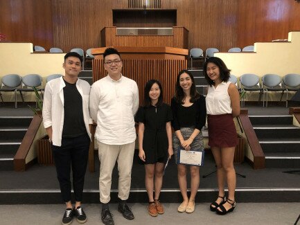 Group photo of all awardees and their instructor, Mr Nicholas Wong (first from the left)