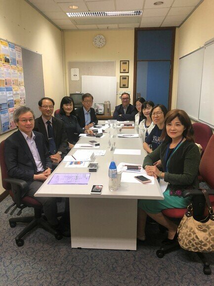 Group photo among the University of Taipei delegation, Faculty Dean, Associate Deans and Department Heads after the meeting.