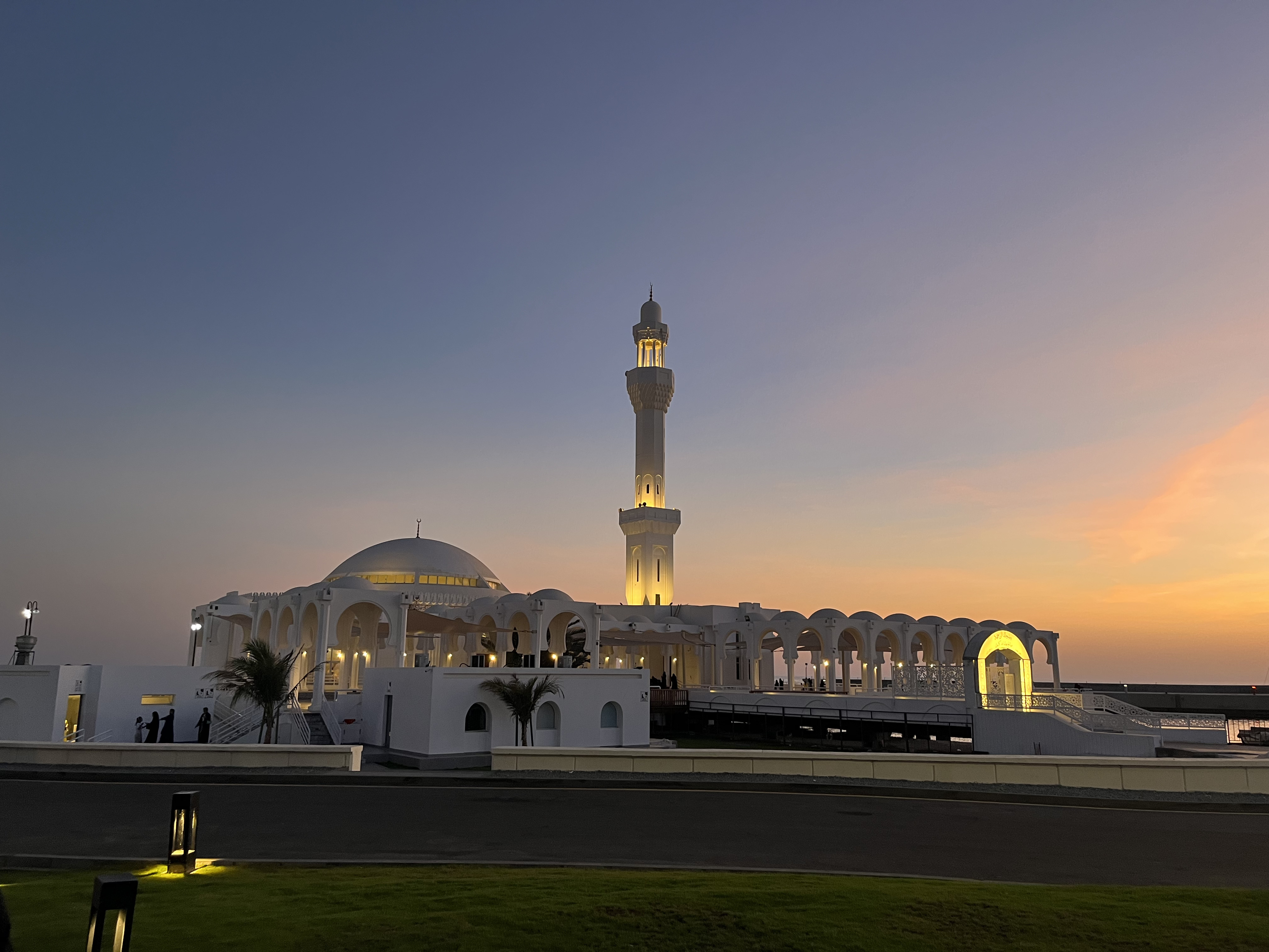 Al Rahmah Mosque in the evening