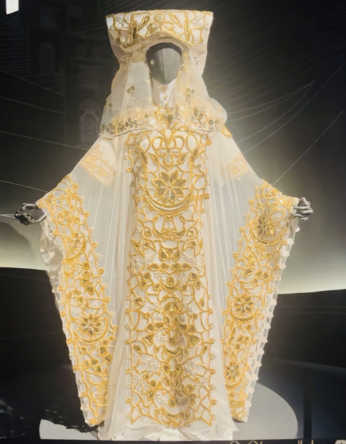 A traditional wedding dress