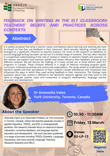 Feedback on Writing in the ELT Classroom: Teachers’ Beliefs and Practices Across Contexts  thumbnail