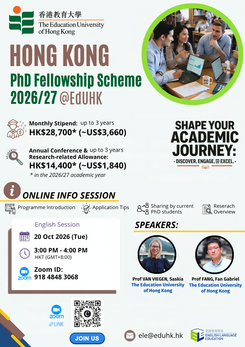 Hong Kong PhD Fellowship Scheme 2026/27 