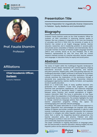 🌟 Meet Our Featured Speaker: Prof. Fauzia Shamim! 🌟