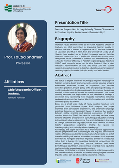 🌟 Meet Our Featured Speaker: Prof. Fauzia Shamim! 🌟