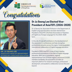 Dr Ju Seong Lee Elected Vice-President of AsiaTEFL (2026–2028) 