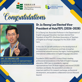 Dr Ju Seong Lee Elected Vice-President of AsiaTEFL (2026–2028)