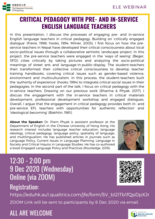 Critical pedagogy with pre- and in-service English language teachers 縮圖