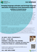 Changing language attitudes and heritage language education: Perspectives from Vietnamese migrant mothers in South Korea 缩图