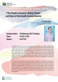 LCS Seminar Series -- Dr. David Schley (History, HKBU) “The People’s Currency”: Money, Power, and Value in Nineteenth-Century America