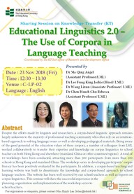 KT Sharing Session - Educational Linguistics 2.0 – The Use of Corpora in Language Teaching