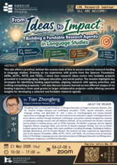 [LML Seminar by Dr Tian Zhongfeng] From Ideas to Impact: Building a Fundable Research Agenda in Language Studies