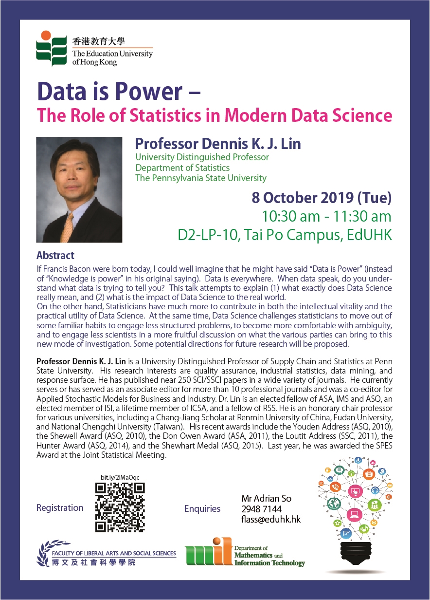Public Lecture: Data is Power – The Role of Statistics in Modern Data ...