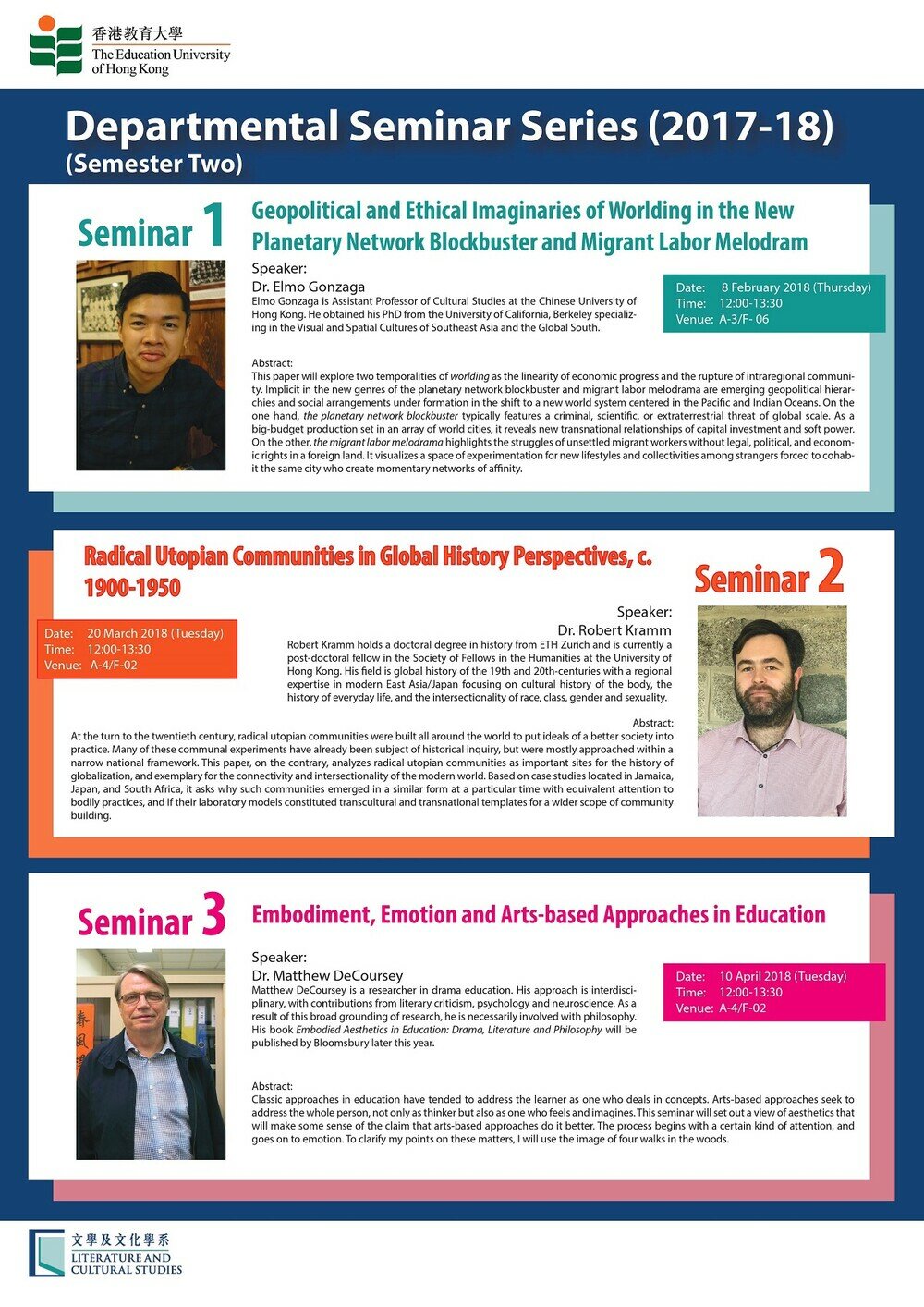 Seminar Series -  2017/18  (Semester Two)