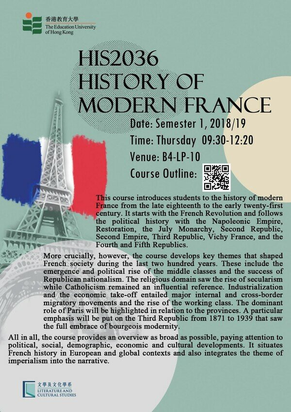 LCS Course (sem 1): HIS2036 History of Modern France