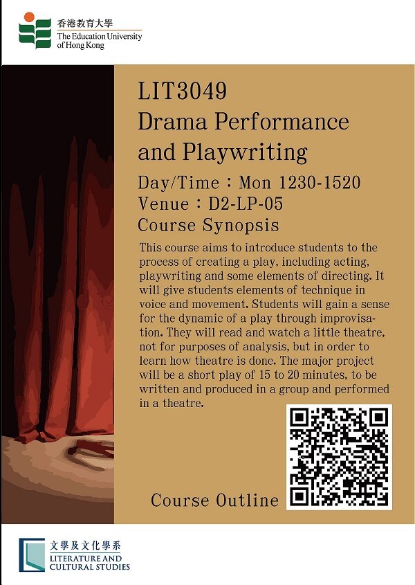 LCS Course (sem 2): LIT3049 Drama Performance and Playwriting