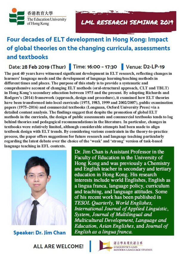 Four decades of ELT development in Hong Kong: Impact of global theories on the changing curricula, assessments and textbooks