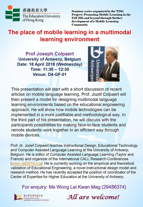The place of mobile learning in a multimodal learning environment