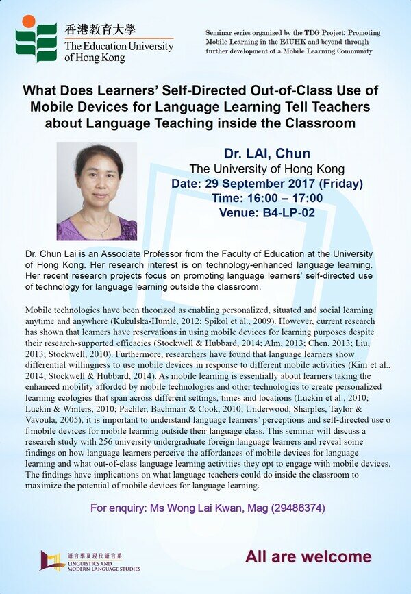 What Does Learners' Self-Directed Out-of-Class Use of Mobile Devices for Language Learning Tell Teachers about Language Teaching inside the Classroom  