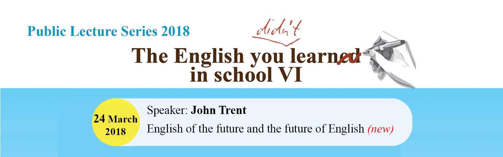 Public Lecture 2018 – The English you didn’t learn in School VI