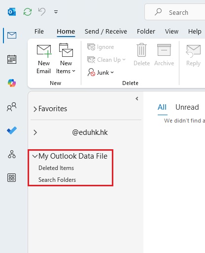 a name for the personal folder to be shown in the folder list
