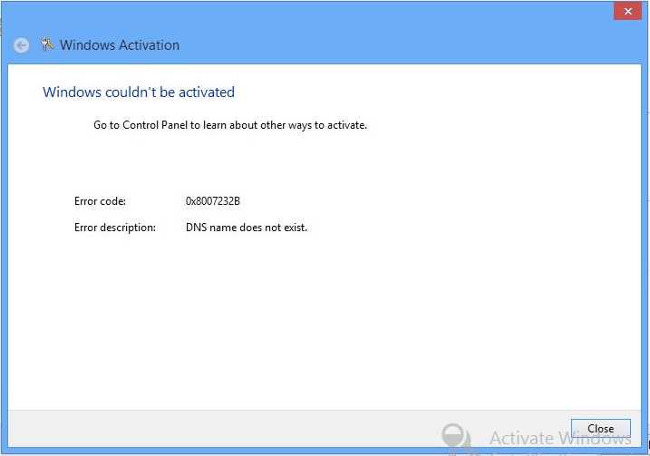 microsoft office activation wizard error code 0x8007232b