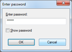 The image illustrate the prompt for password to de-crypt the file