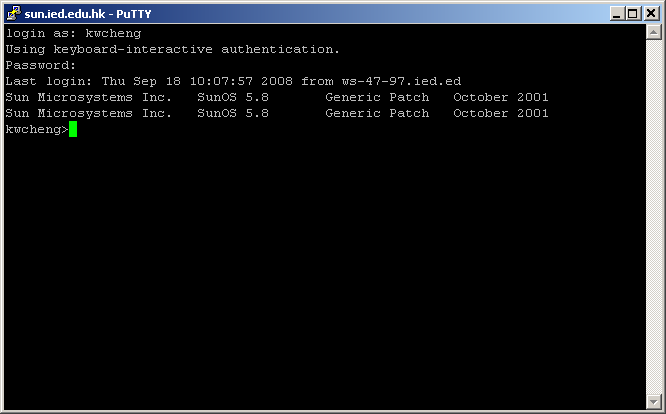 The image illustrate how to make secure connection to a Unix base computer